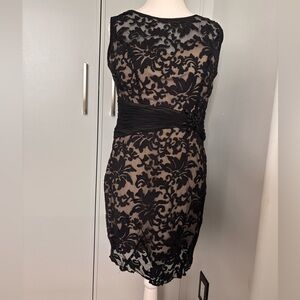 Montage by Mon Cheri Black Lace Mini Dress